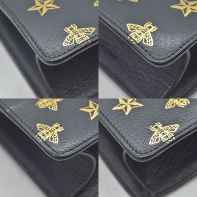 $2590 Gucci Calfskin Small Sylvie Shoulder Bag Black