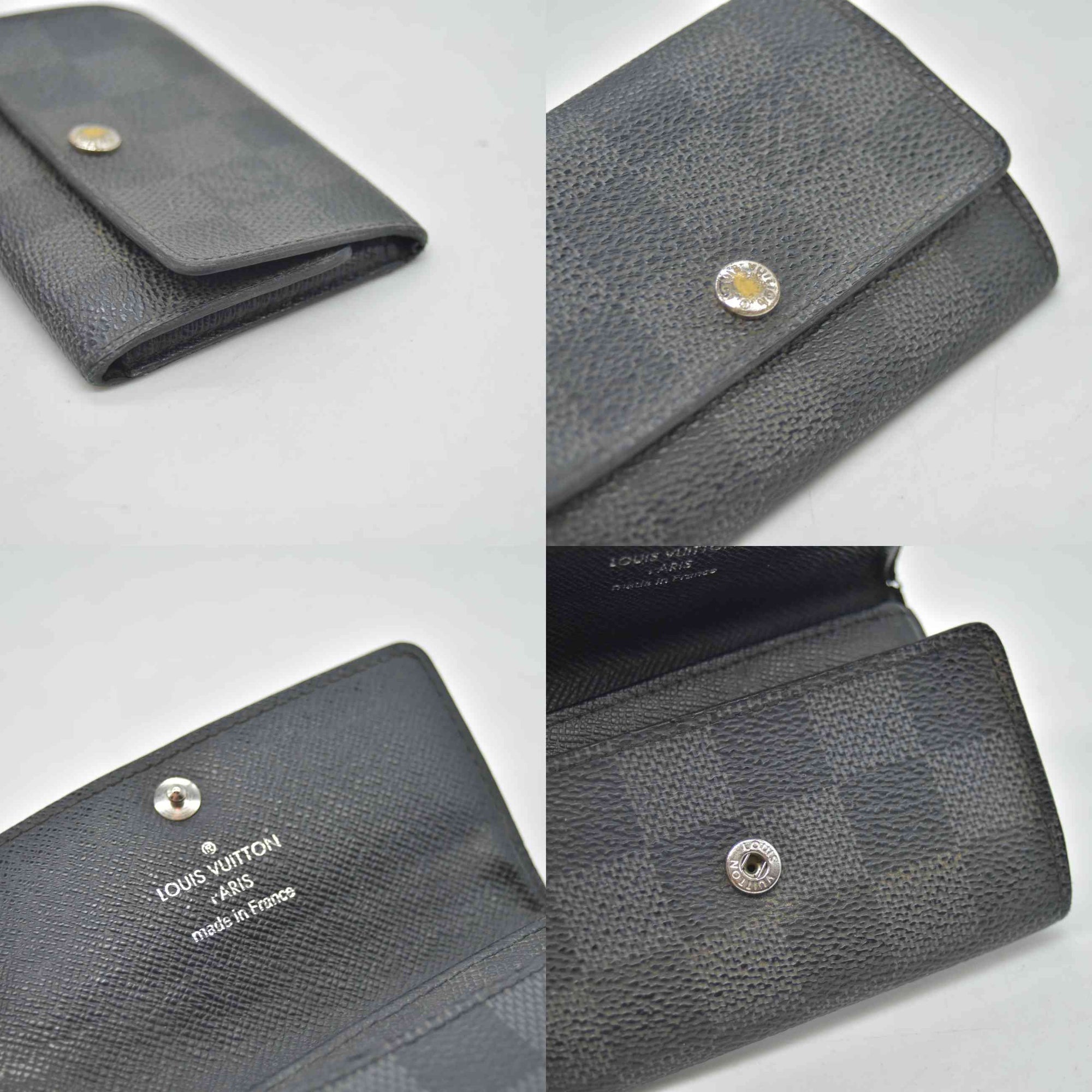 $445 Louis Vuitton Graphite 6 Key Holder CT1180 CONSIGNMENT