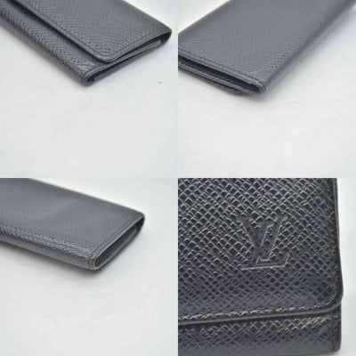 $295 LOUIS VUITTON Taiga 4 Key Multicles Key Holder Black CONSIGNMENT