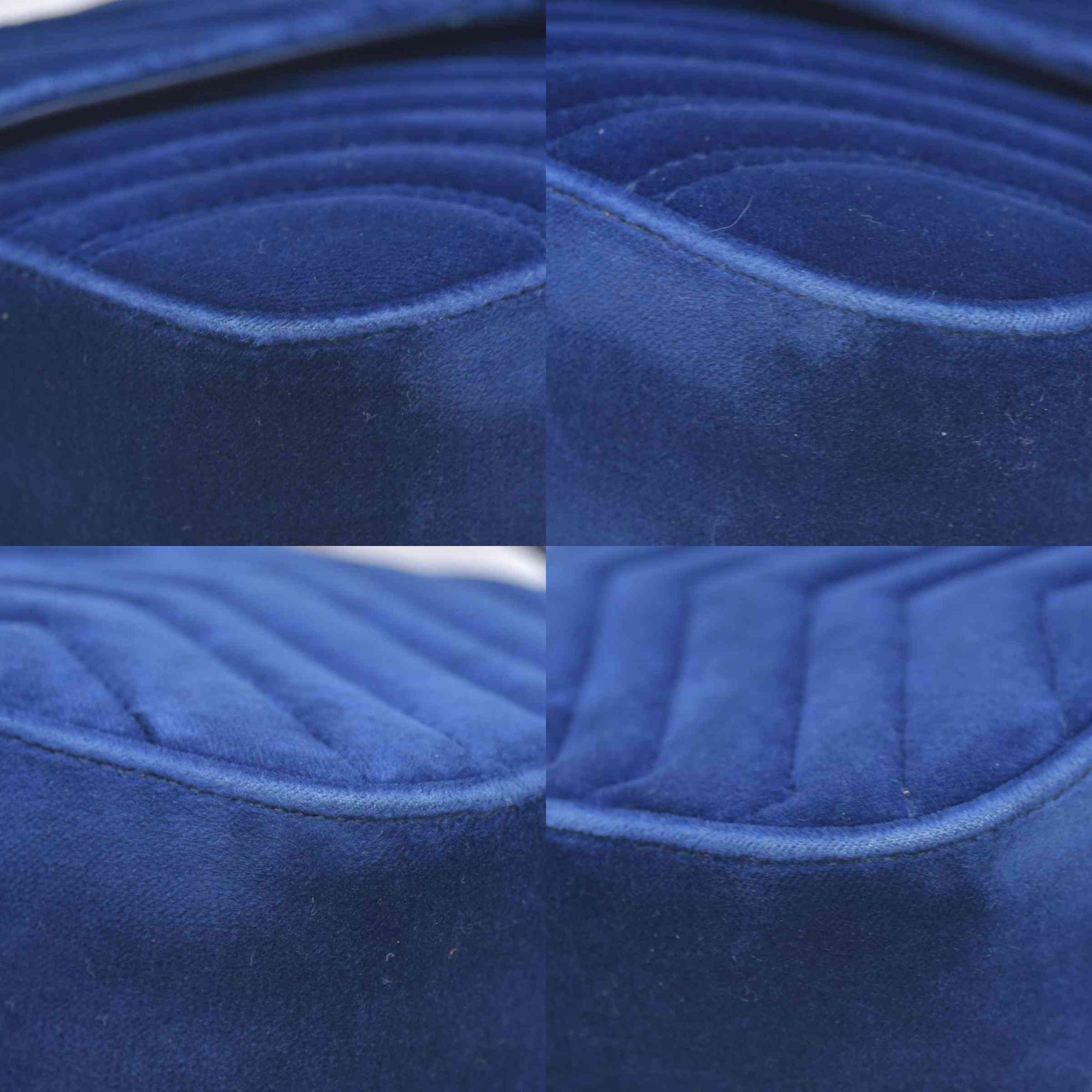 $2850 Gucci Velvet Matelasse Small GG Marmont Shoulder Bag Cobalt Blue CONSIGNMENT