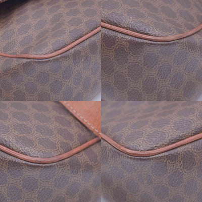 CELINE Macadam Coated Canvas Ring Circle Logo Crossbody Bag Brown CONSIGNMENT 10021238