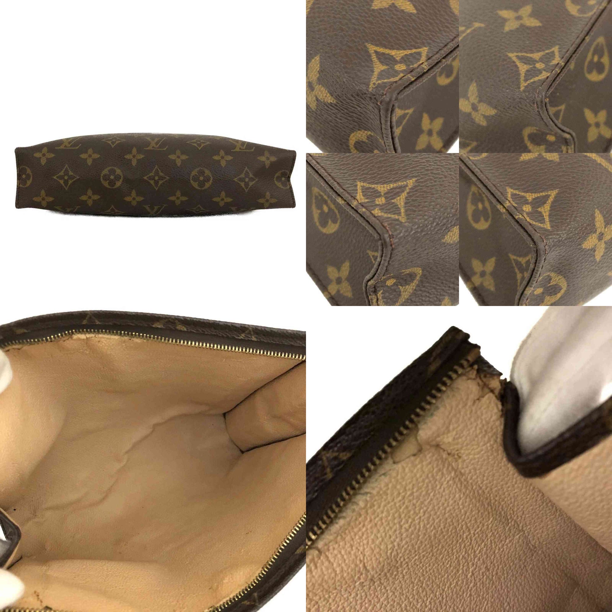 $760 2002 Louis Vuitton Monogram Poche Toiletry 26 Cosmetics Pouch Purse Brown SL0062