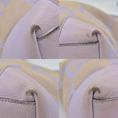 $2350 Gucci Monogram Jumbo GG Textured Dollar Calfskin Medium Ophidia Shopping Tote Beige Lapis