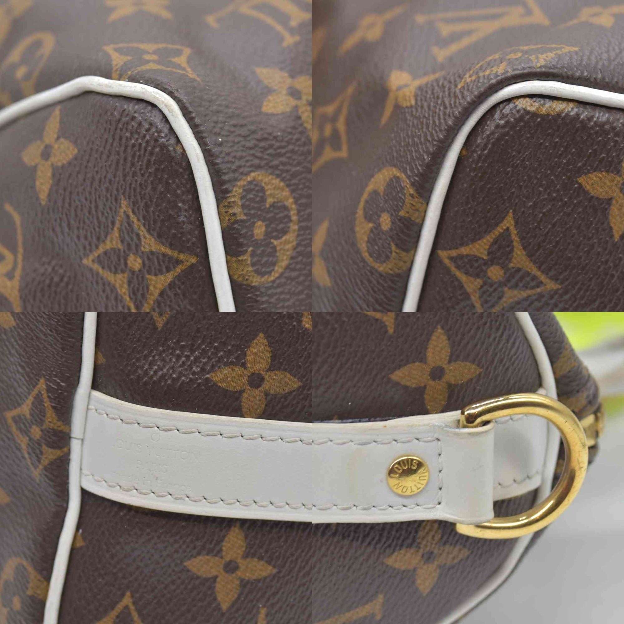 $1820 Louis Vuitton Monogram LV Match Speedy Bandouliere 25 White