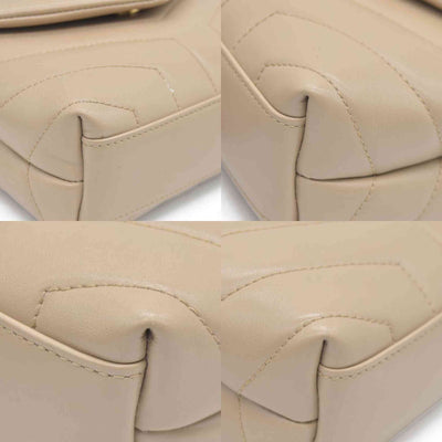$1990 2021 SAINT LAURENT Calfskin Y Quilted Monogram Toy Loulou Crossbody Bag Beige