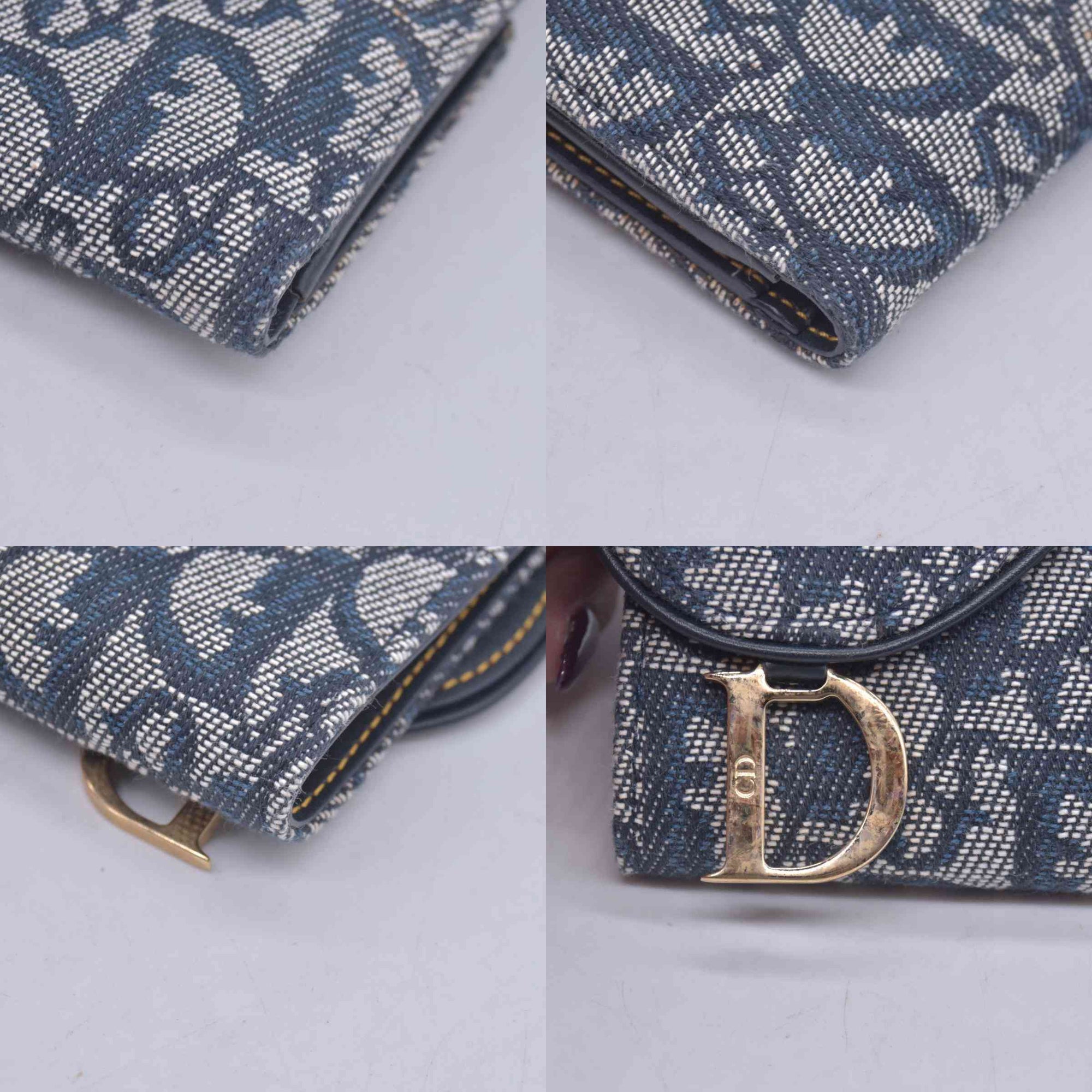 $720 CHRISTIAN DIOR Christian Dior Oblique Trotter Canvas Wallet CONSIGNMENT 10021569