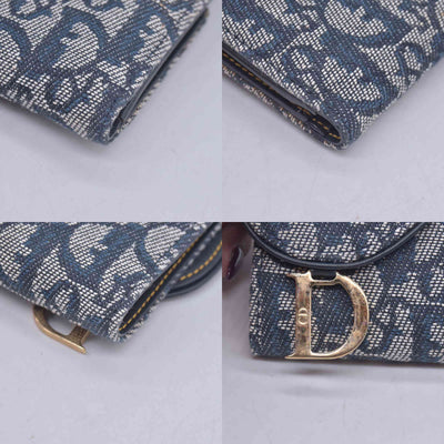$720 CHRISTIAN DIOR Christian Dior Oblique Trotter Canvas Wallet CONSIGNMENT 10021569