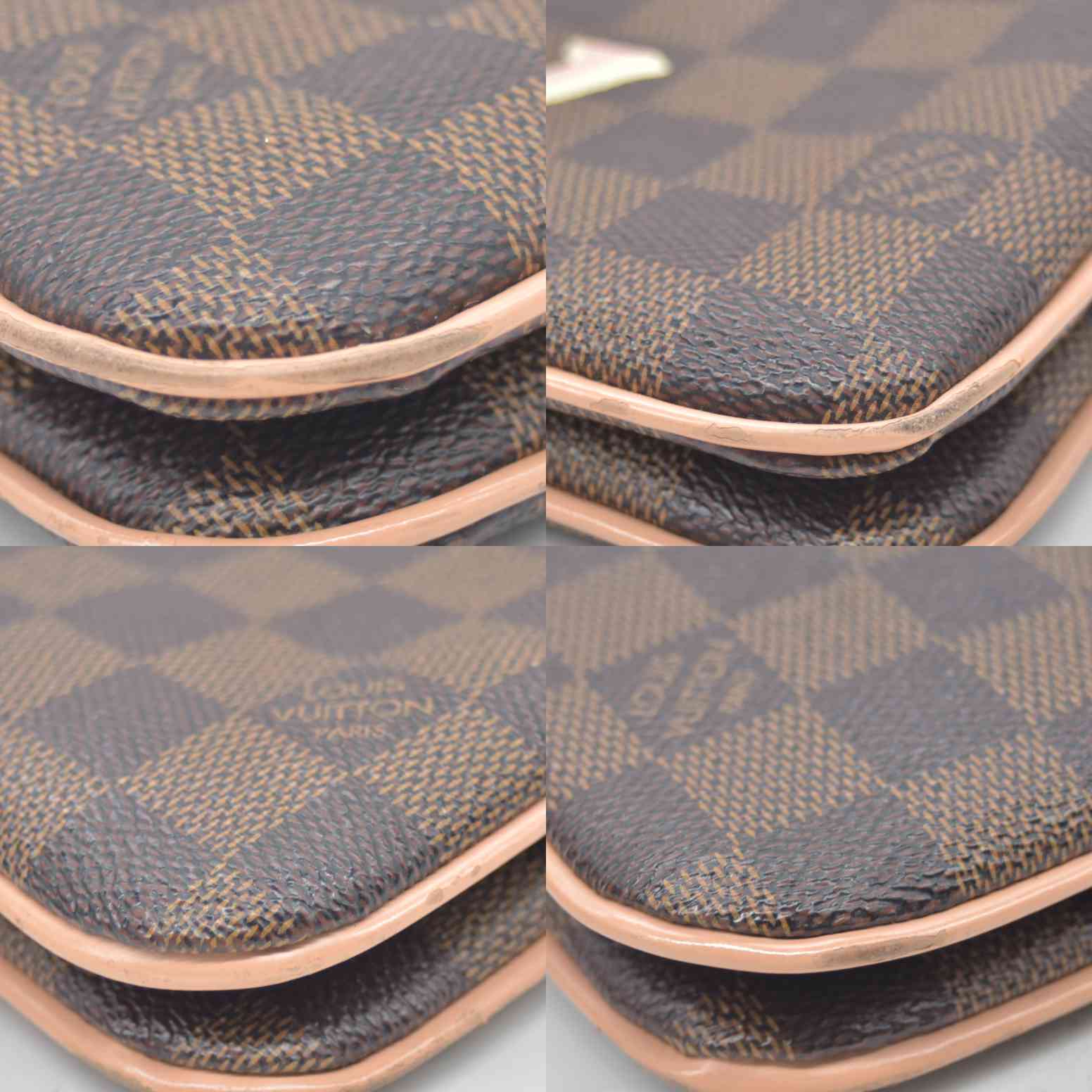 $1420 2020 Louis Vuitton Double Zip Pochette Damier Ebene MI0220 10020365