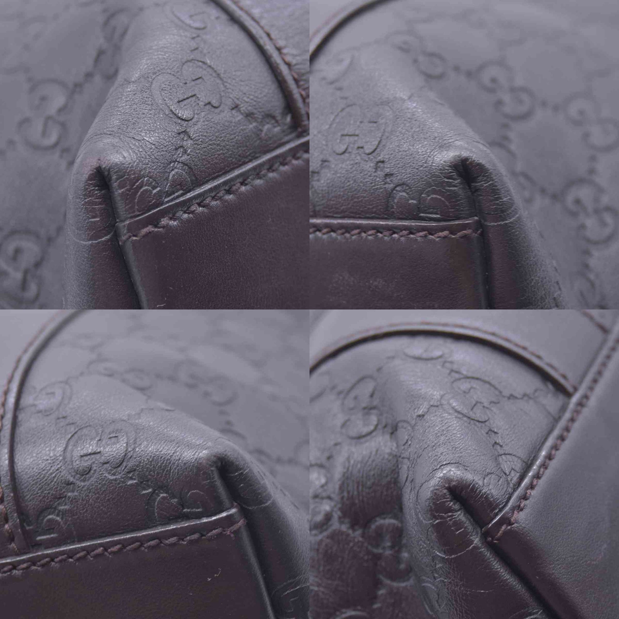 $1850 GUCCI Dark Brown Guccissima Leather Bamboo Bar Tote CONSIGNMENT 10021444