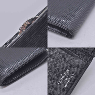$730 2006 LOUIS VUITTON Epi Leather Black French Wallet CONSIGNMENT 10021623 MI0016