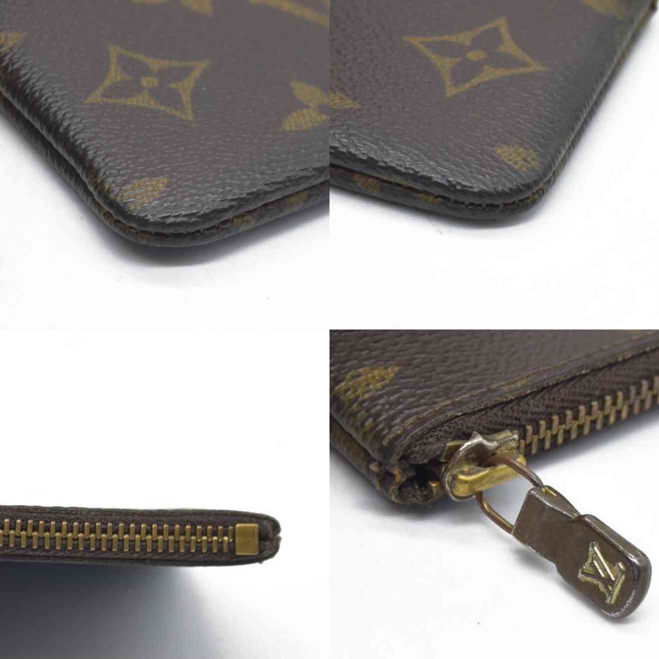 $345 LOUIS VUITTON Monogram Coin Purse Key Pochette Cles ET0910