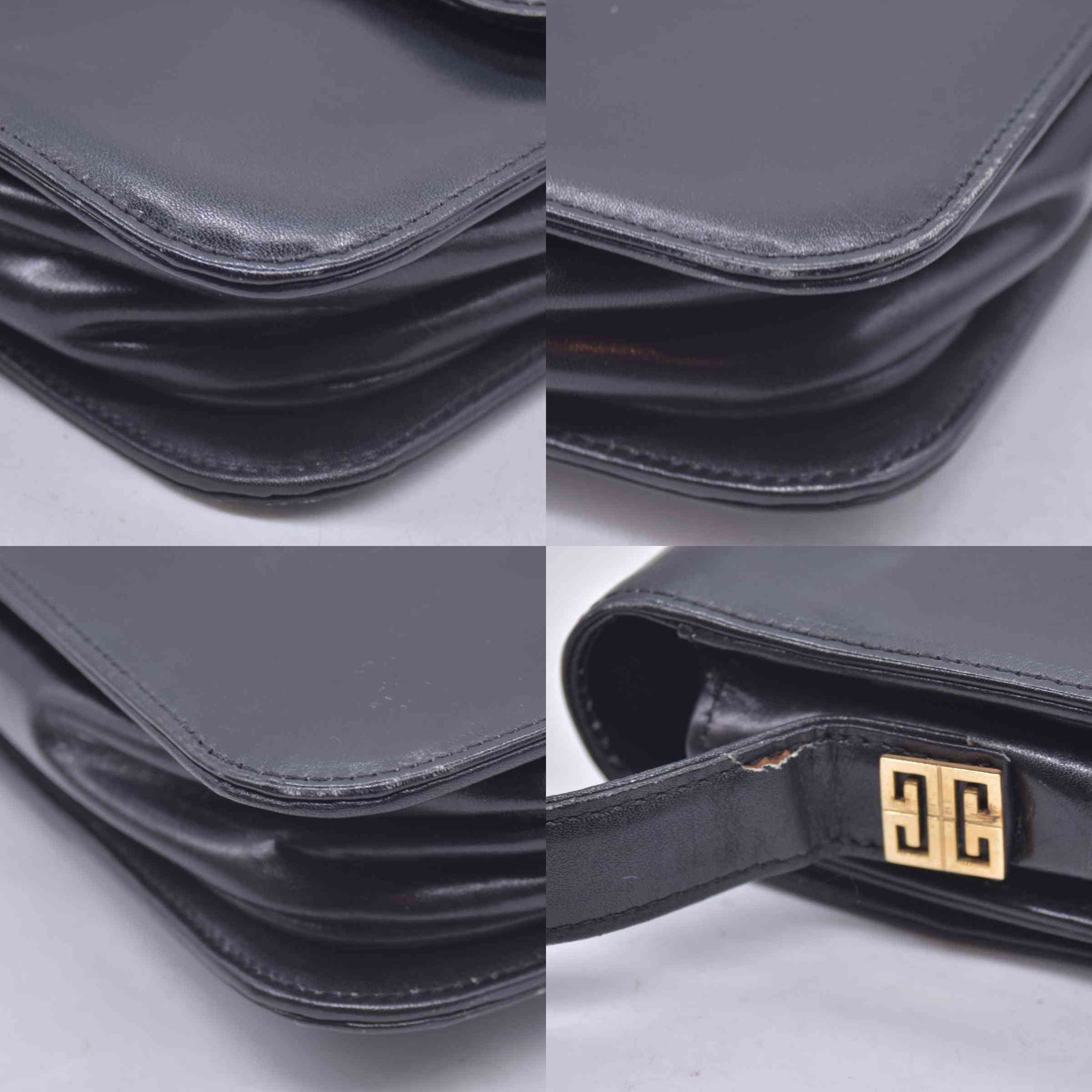 GIVENCHY Smooth Calfskin 4G Logo Flap Crossbody Bag Black CONSIGNMENT 10021186