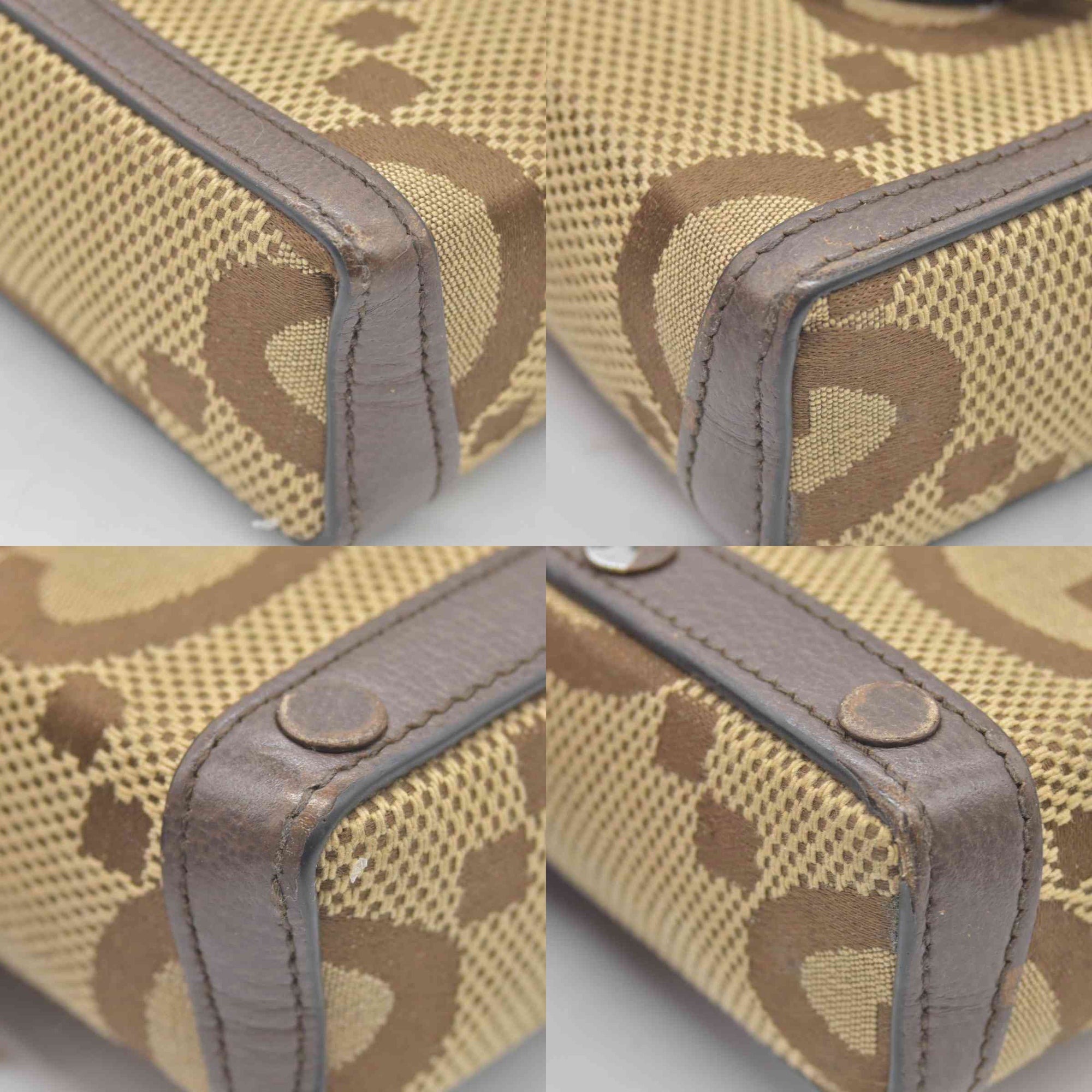 $1200 Gucci Horsebit 1955 Jumbo GG Mini Crossbody Bag Beige CONSIGNMENT