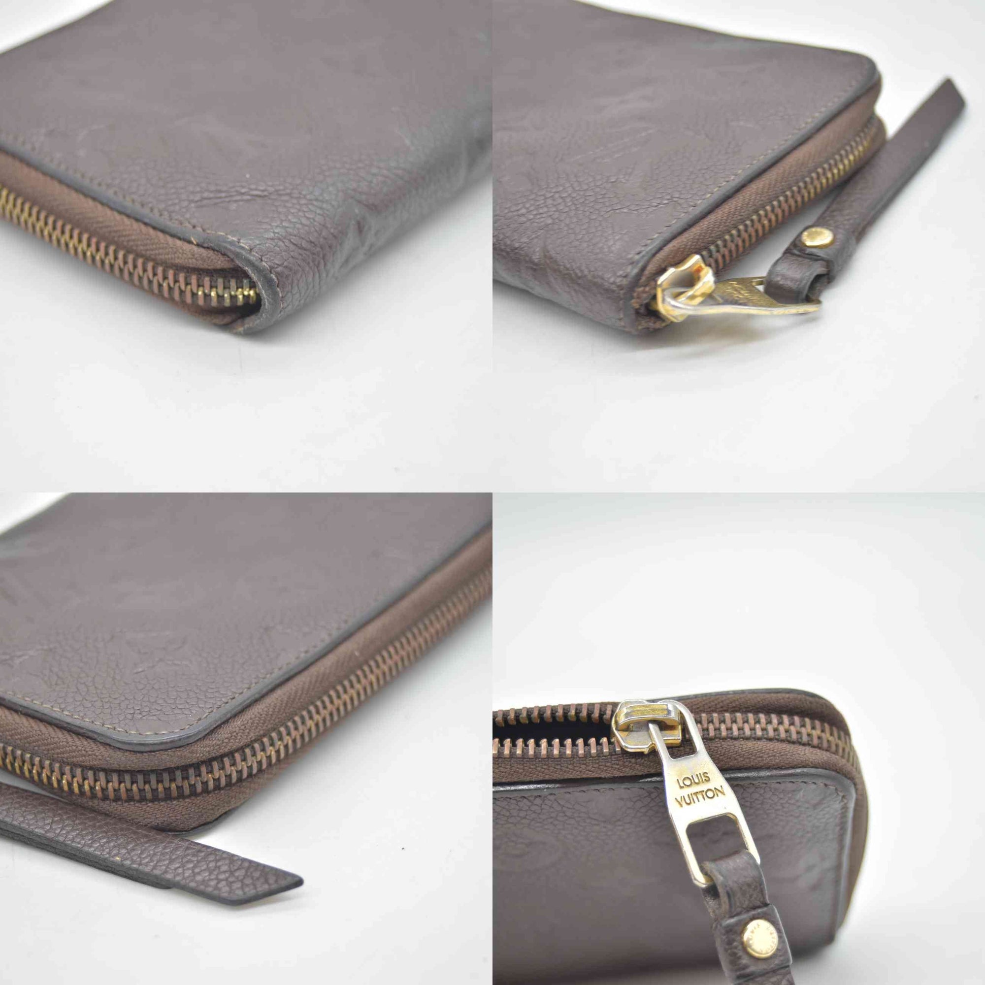 $820 2012 TS2152 Louis Vuitton Terre Monogram Empreinte Leather Secret Compact Wallet