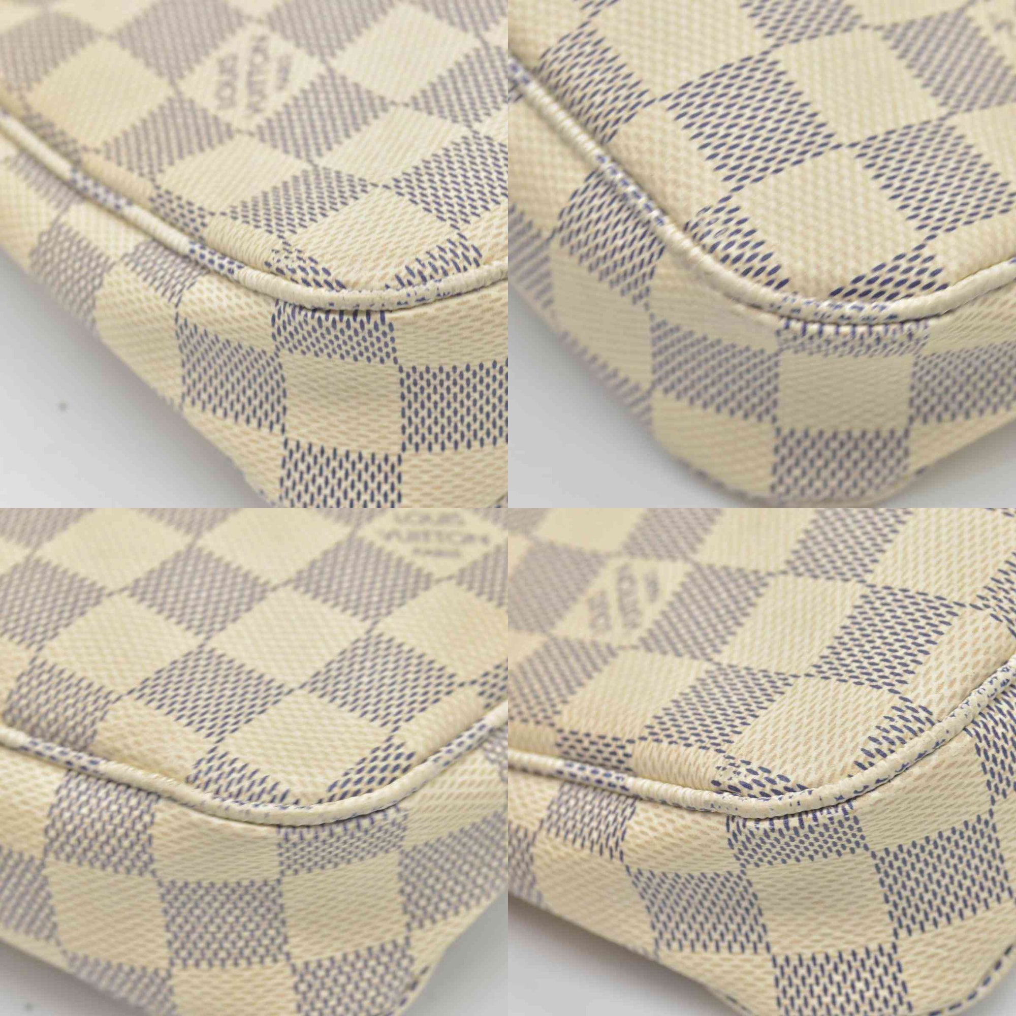 $1290 2012 Louis Vuitton Damier Azur Pochette Accessories NM CA4142