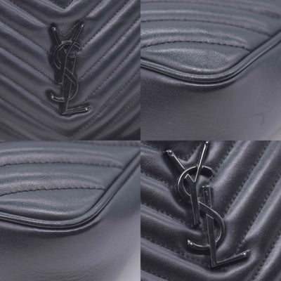 $1950 Saint Laurent Calfskin Matelasse Monogram Monochrome Lou Camera Bag Black 10021142