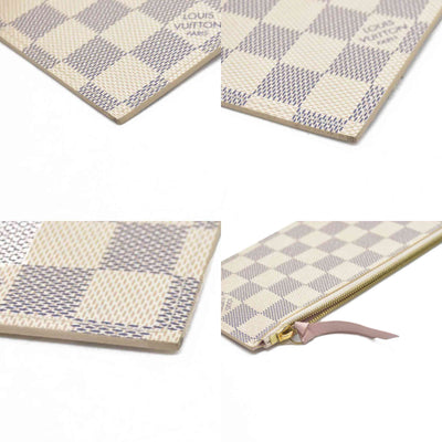 $1580 Louis Vuitton Damier Azur Pochette Félicie Wallet Zippered Insert Rose Ballerine