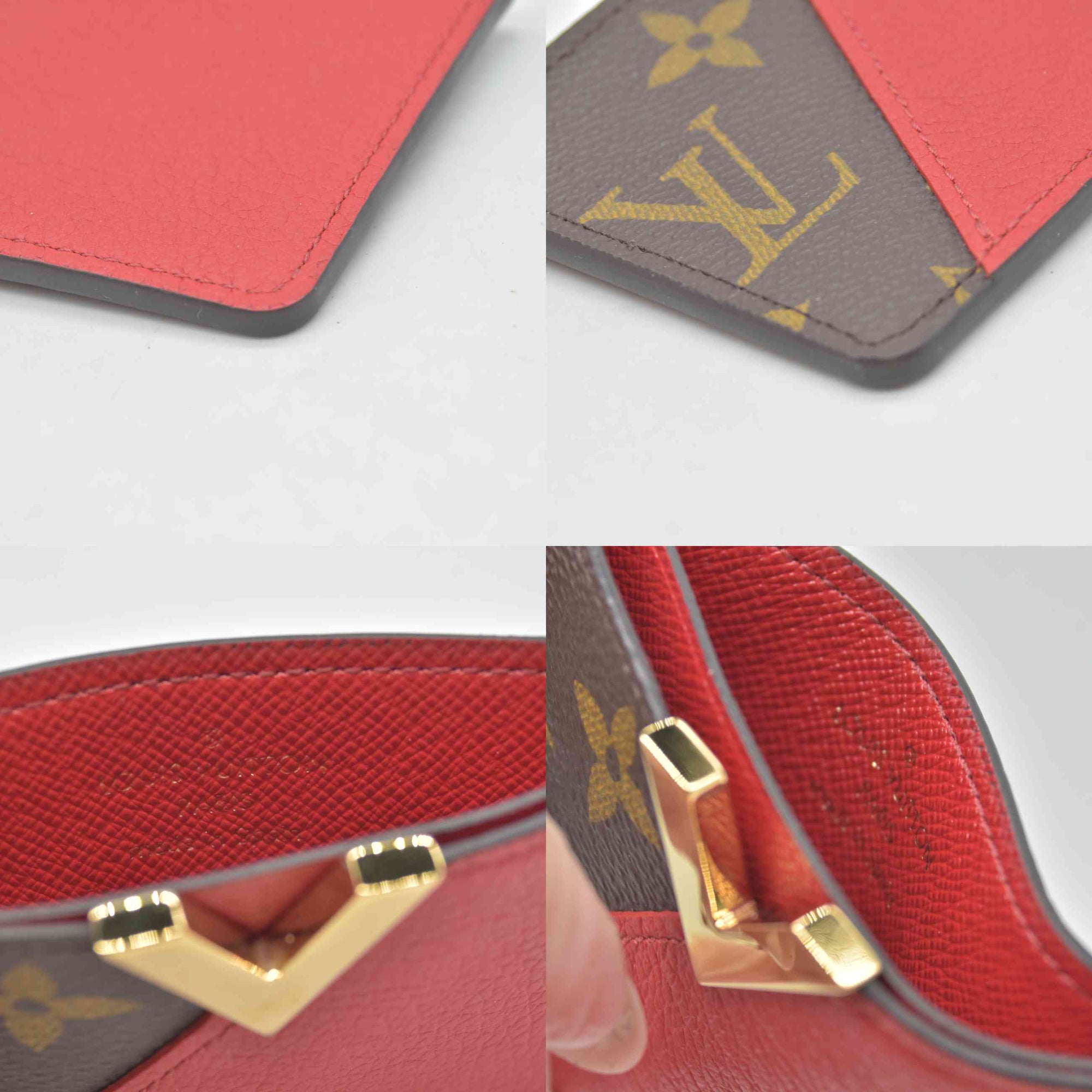 $455 2016 Louis Vuitton Calfskin Monogram Kimono Tote Card Holder Cherry GI3176 CONSIGNMENT
