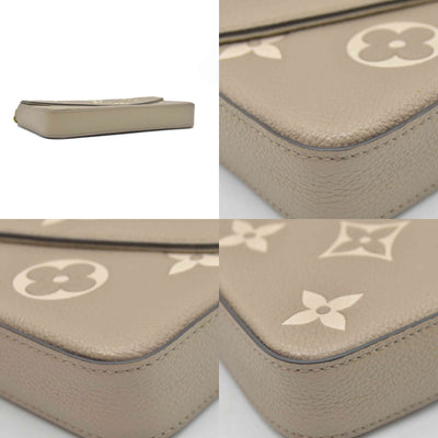 $1890 Louis Vuitton Empreinte Monogram Giant Felicie Pochette Tourterelle Creme