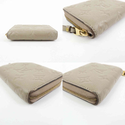 $760 Louis Vuitton Monogram Empreinte Round Zippy Coin Case Beige RFID