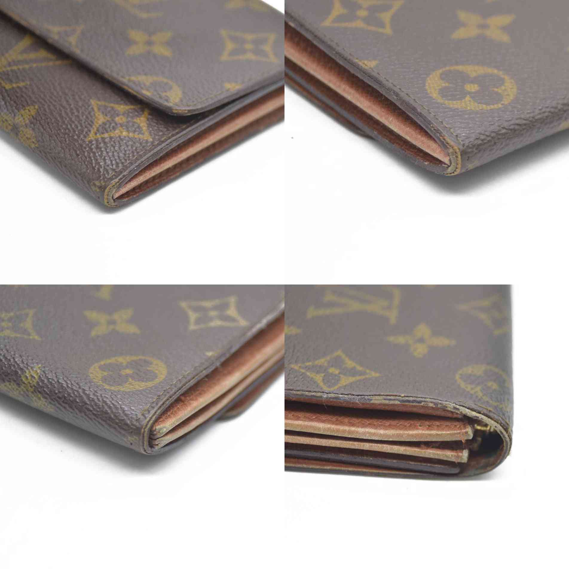 Louis Vuitton Monogram Portefeiulle Sarah Long Bifold Wallet Brown 882AN