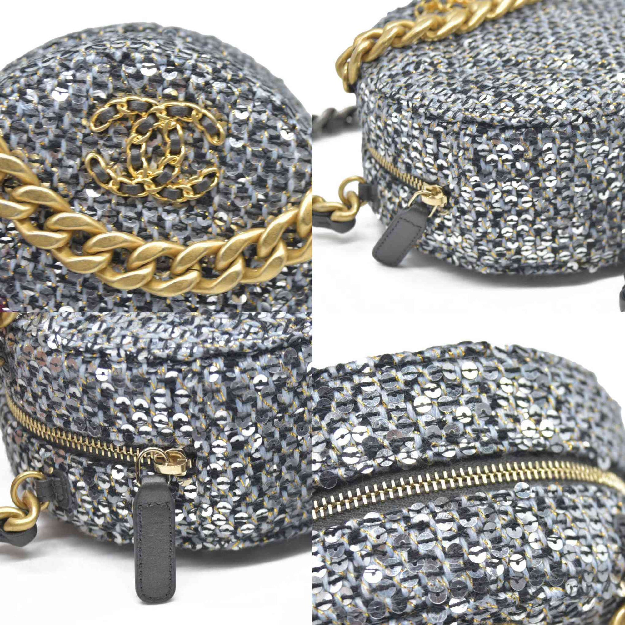 Chanel Sequin 19 Round Clutch on Chain