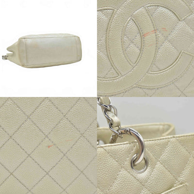 $2900 2006 Chanel Caviar Grand Shopping Tote GST Light Gold