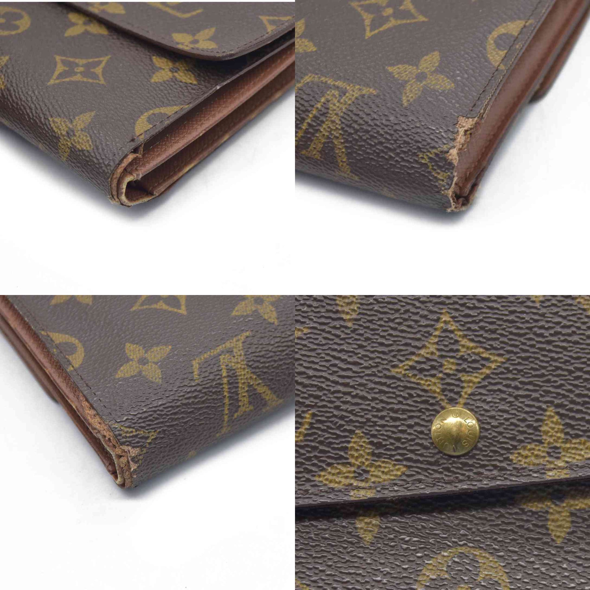 $550 CONSIGNMENT Louis Vuitton Monogram Canvas Porte Tresor Etui Papier Wallet SP0927 CONSIGNMENT