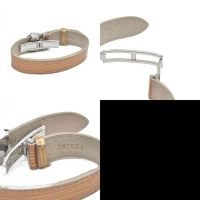 $475 Louis Vuitton Leather Epi Wish Wrap Bracelet Brown SN1909