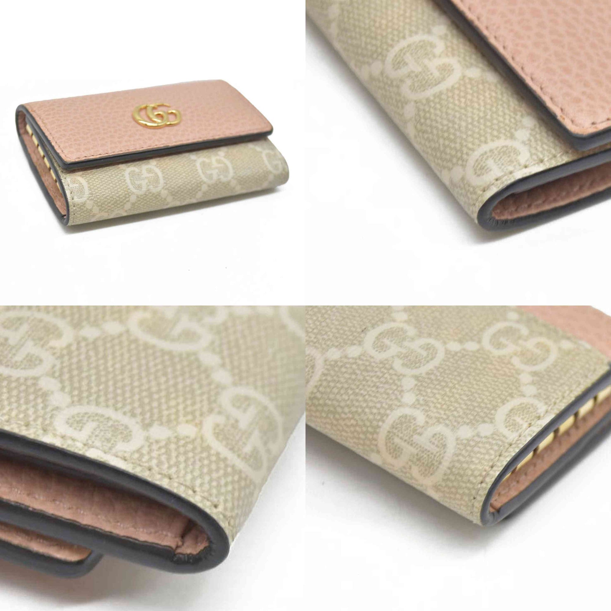 AUCTION $350 GUCCI GG Marmont GG Supreme Leather 6 Ring Key Case