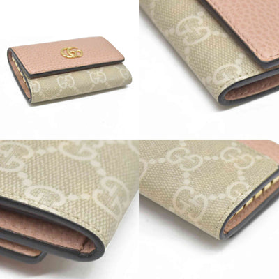 AUCTION $350 GUCCI GG Marmont GG Supreme Leather 6 Ring Key Case