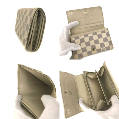 $560 2007 Louis Vuitton Damier Azur Porte Monnaie Billets Tresor Bifold Wallet CA5007