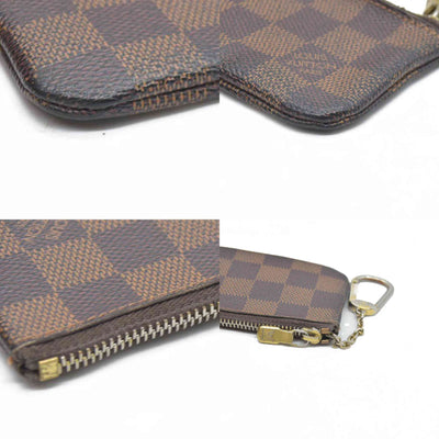 $345 Louis Vuitton Damier Pochette Cles Wallet Coin Purse Brown CA4101