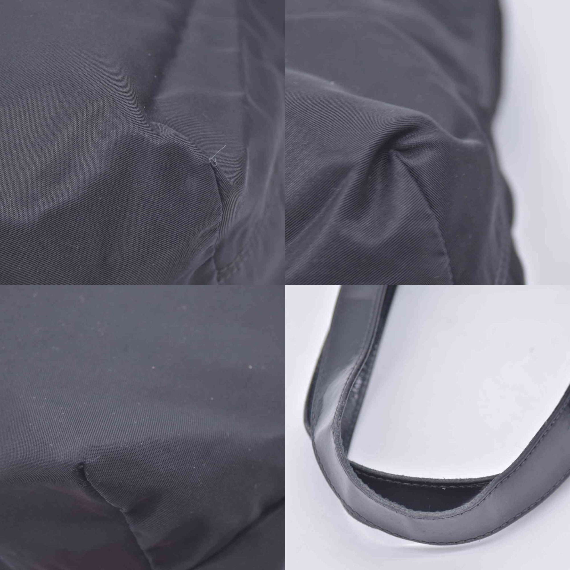 $790 CELINE Vintage Nylon Ring Logo Tote Bag Black CONSIGNMENT 10021192