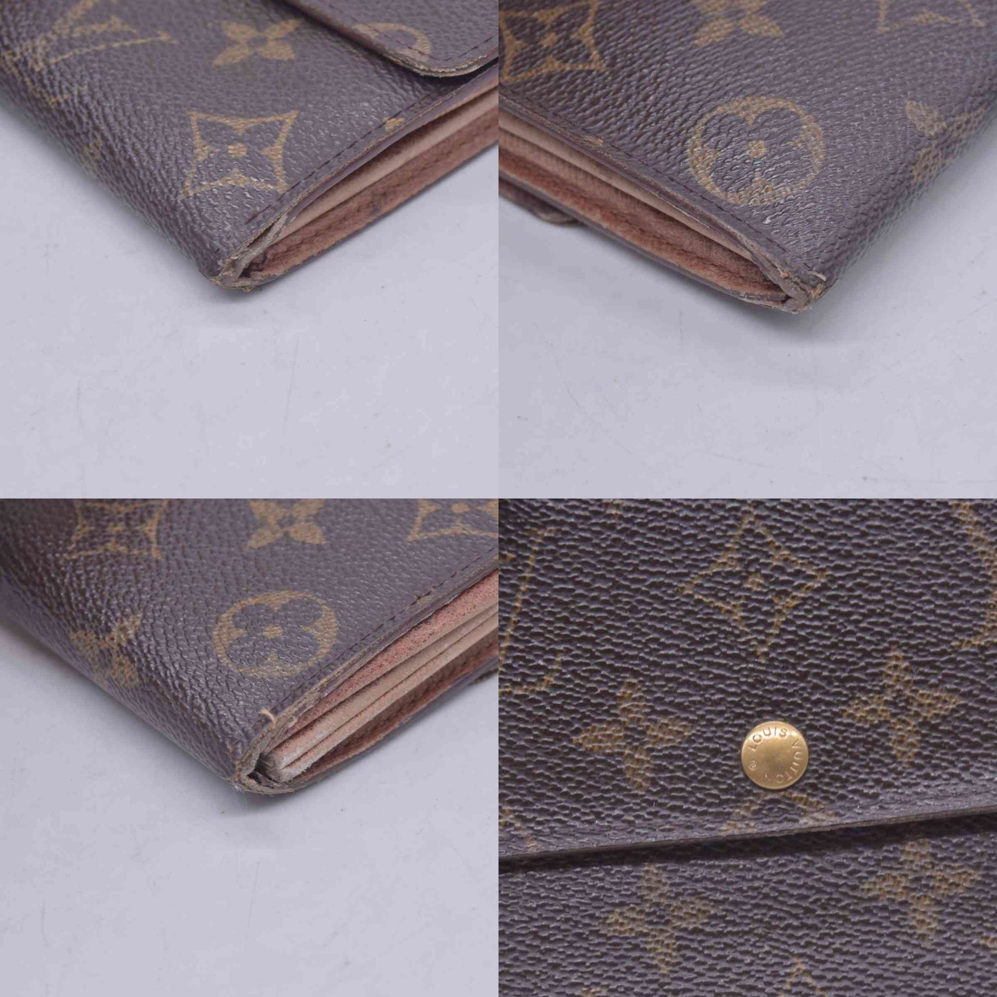 $720 LOUIS VUITTON Monogram Portefeuille International Wallet Brown CONSIGNMENT 10021580