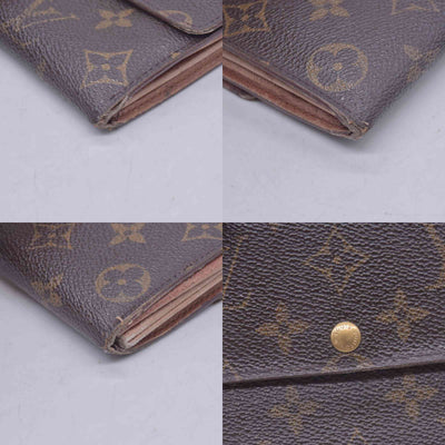 $720 LOUIS VUITTON Monogram Portefeuille International Wallet Brown CONSIGNMENT 10021580