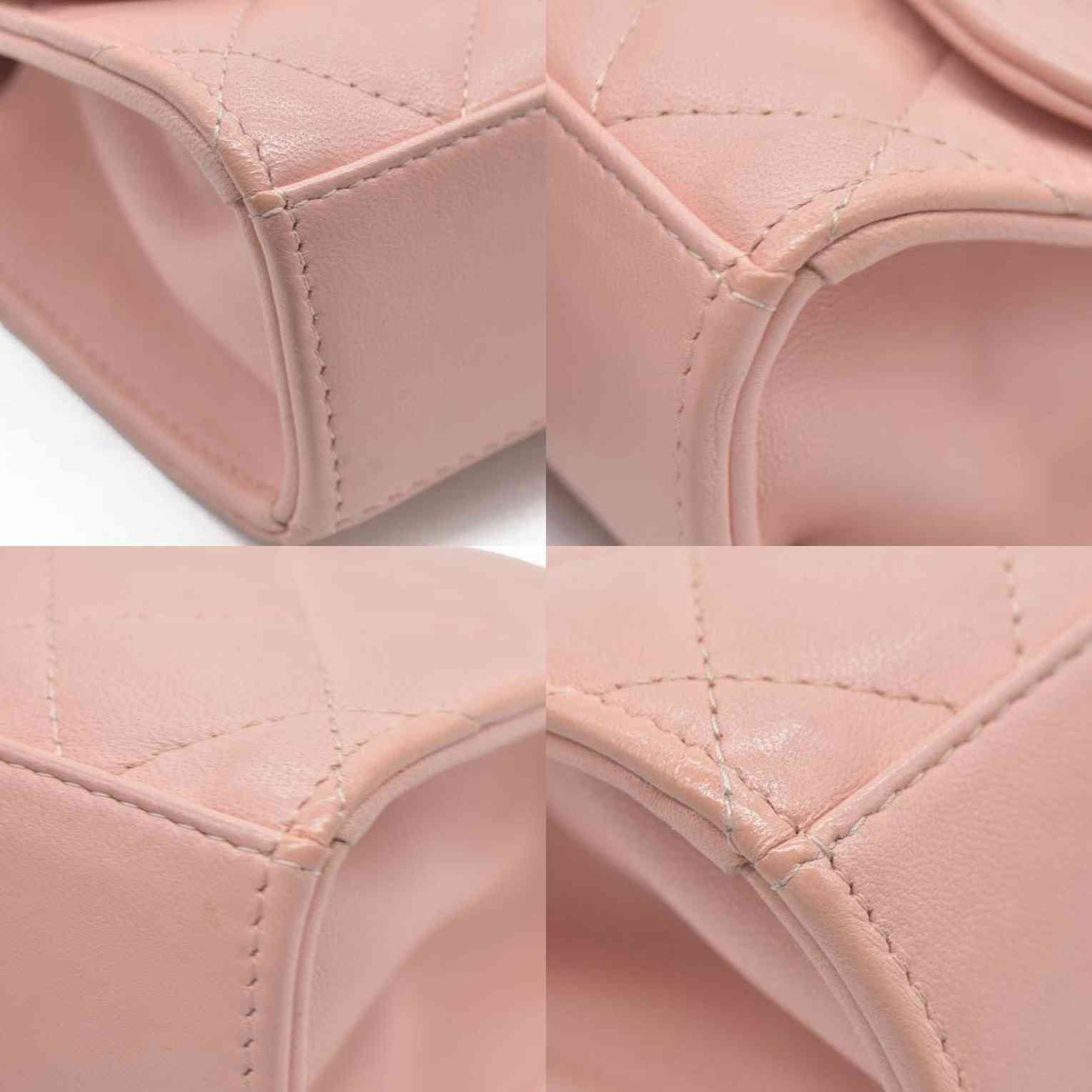 $2900 Chanel Lambskin Quilted Mini Trendy CC Clutch With Chain Light Pink