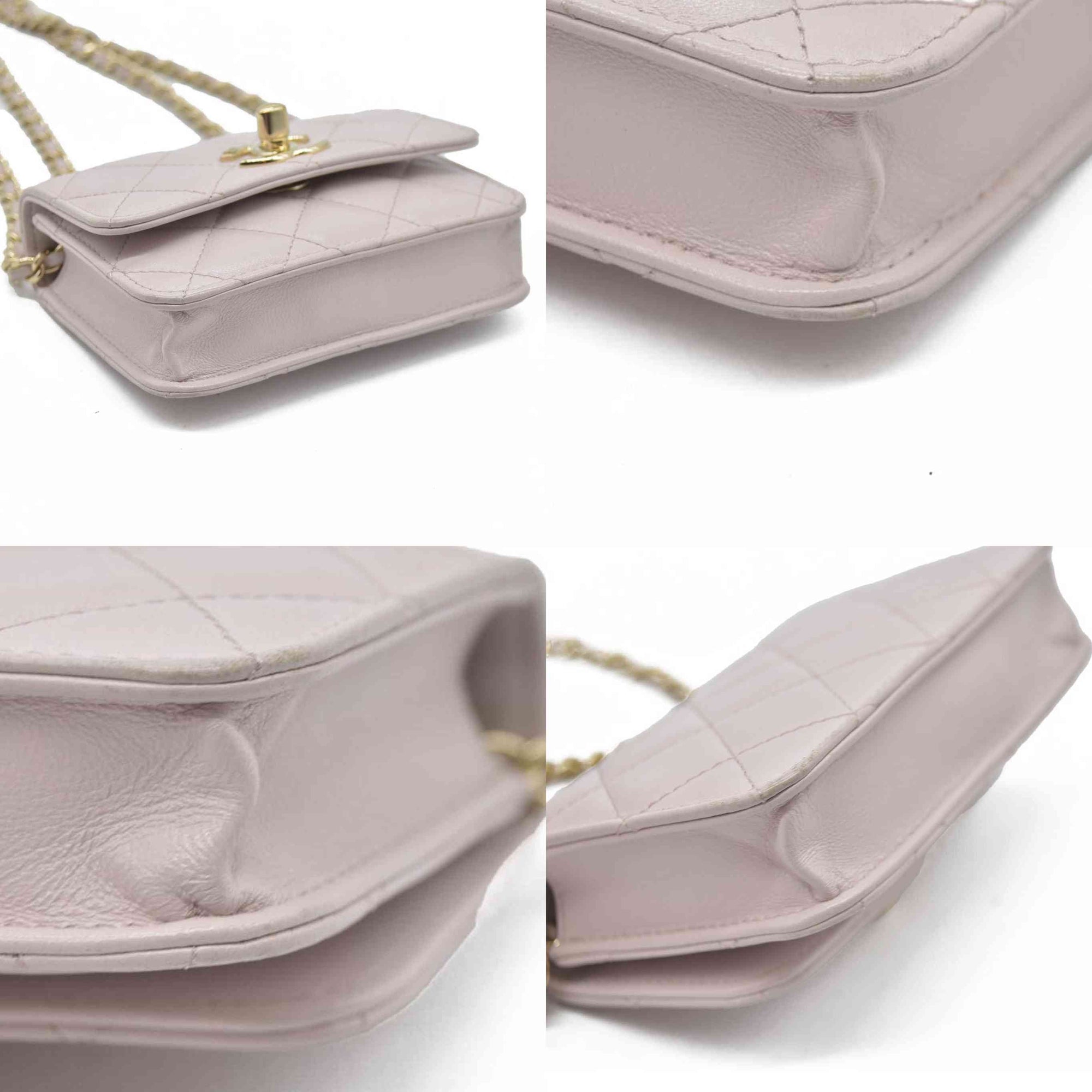 $3125 Chanel Quilted Mini Trendy CC Wallet On Chain Light Purple