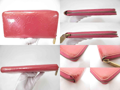 $970 Louis Vuitton Vernis Zippy Wallet Rose Litchi