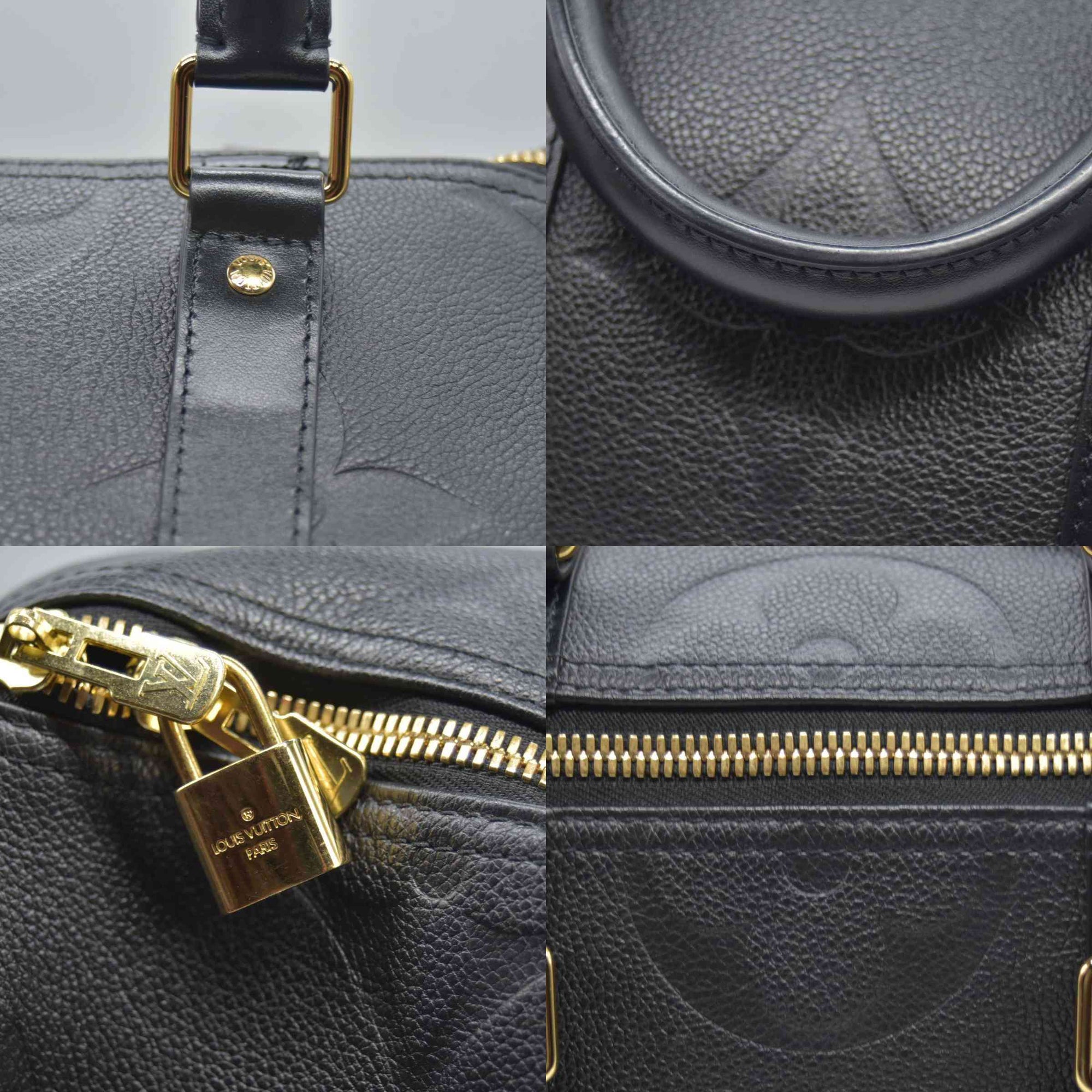 $3900 Louis Vuitton Empreinte Monogram Giant Keepall Bandouliere 45 Black 10020175