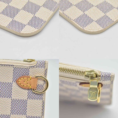 $600 Louis Vuitton Damier Azur Neverfull GM MM Tote Pochette FL2114
