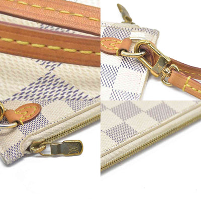 $2170 Louis Vuitton  Damier Azur Neverfull MM GM Pochette SD3147