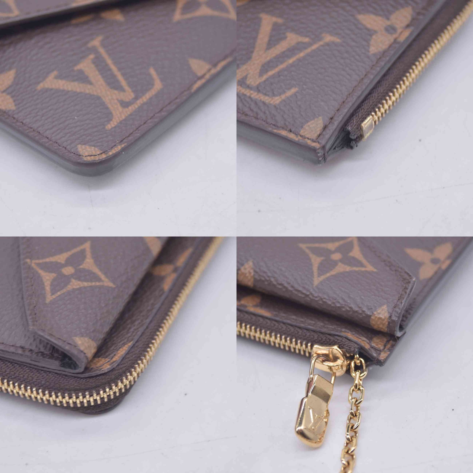$695 LOUIS VUITTON Monogram Recto Verso Card Holder RFID 10021359