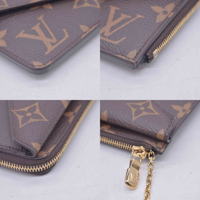 $695 LOUIS VUITTON Monogram Recto Verso Card Holder RFID 10021359