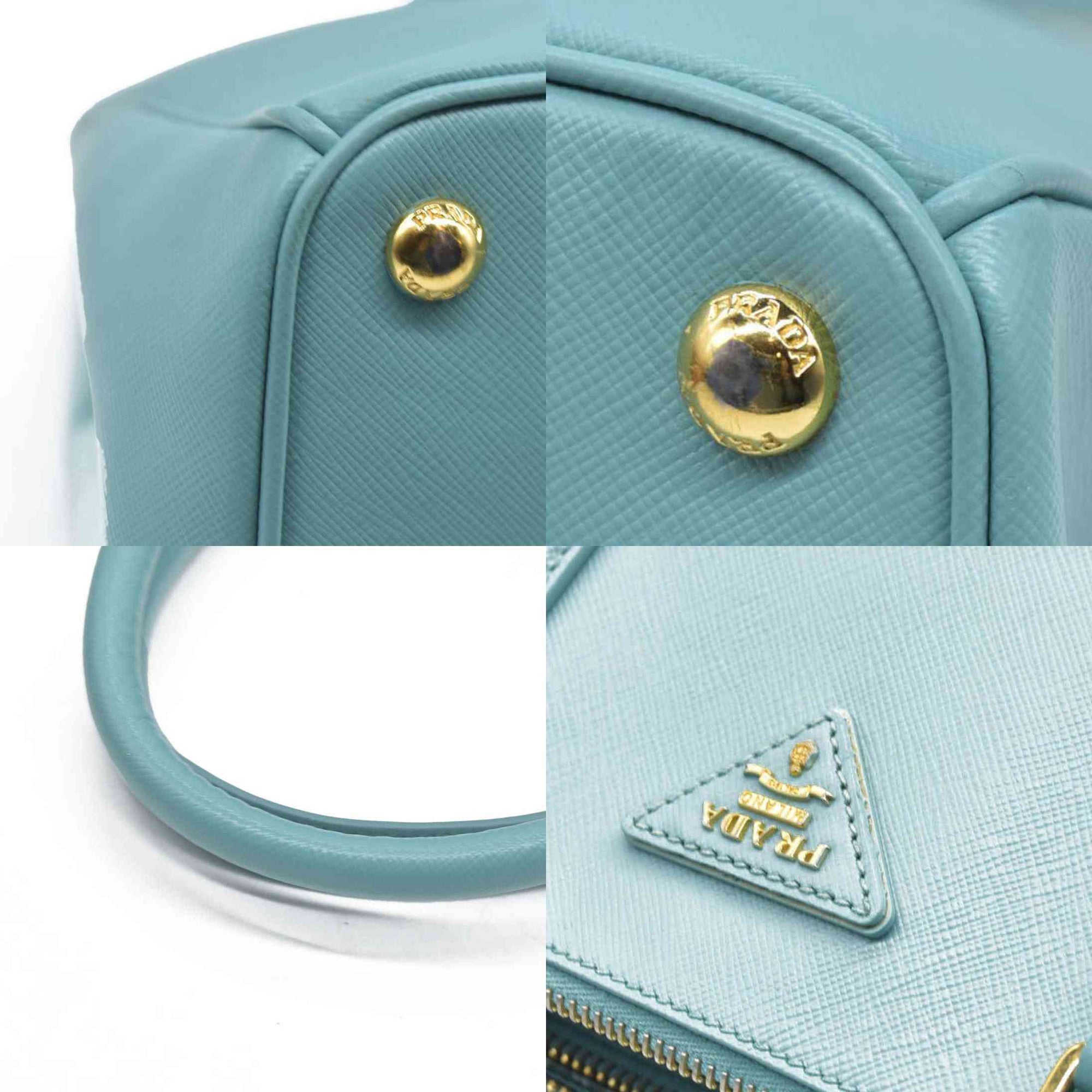 $4600 Prada Medium Saffiano Lux Galleria Double Zip Tote Teal