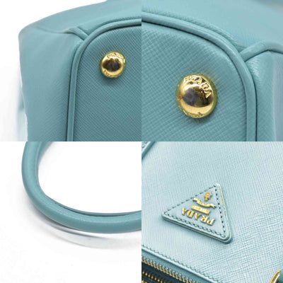 $4600 Prada Medium Saffiano Lux Galleria Double Zip Tote Teal
