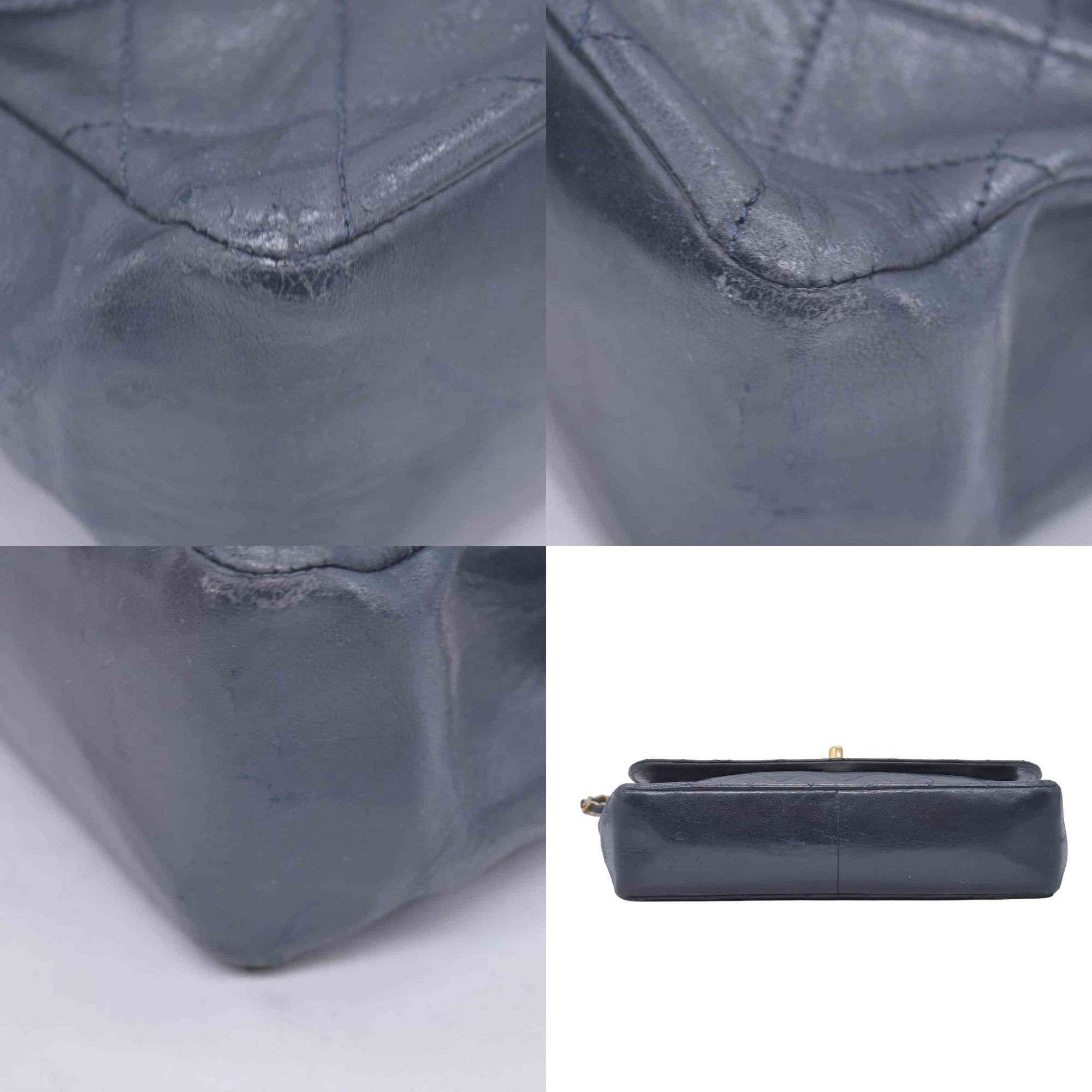 Chanel 1989-1991 Navy Lambskin Quilted Flap Bag 24k Gold Hardware CONSIGNMENT