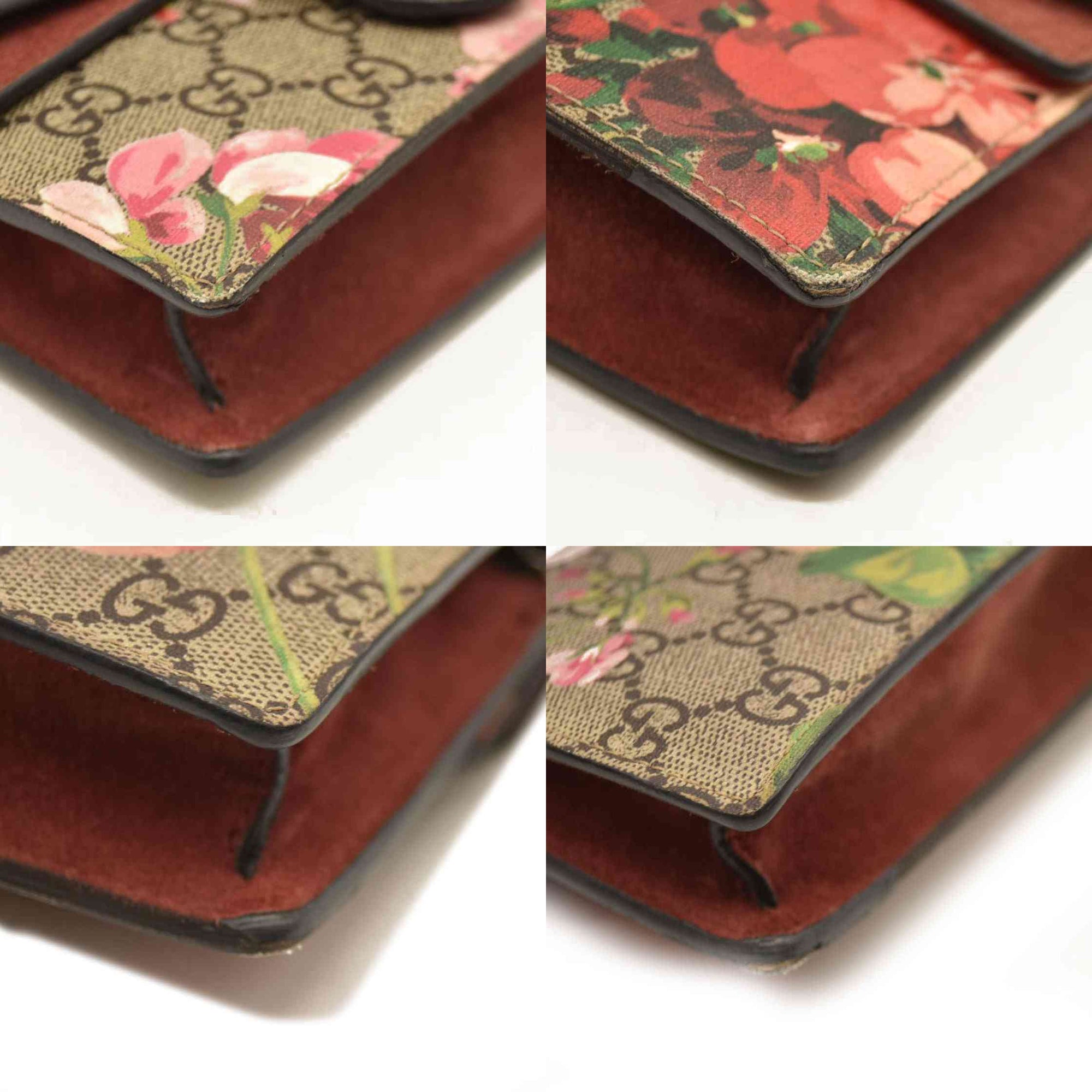 Gucci  GG Supreme Monogram Blooms Super Mini Dionysus Shoulder Bag Beige Multicolor Dry Rose