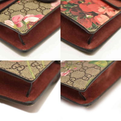 Gucci  GG Supreme Monogram Blooms Super Mini Dionysus Shoulder Bag Beige Multicolor Dry Rose