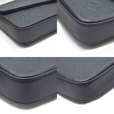 $1720 AUCTION Louis Vuitton  Empreinte Pochette Felicie Chain Wallet Black RFID New Model